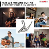 5Core Capo Aluminum Universal Guitar String Clip w Metal Spring + 6Pcs Guitar Picks + Carry Bag