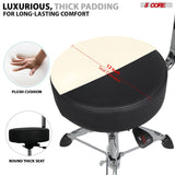 5 Core Drum Throne w Backrest 4" Padded Stool Airlift Adjustable 25.5" Drummer Chair 441Lb Capacity