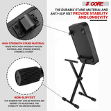 5Core Keyboard Stand Adjustable z Style Piano Riser BLACK + Keyboard Piano Bench BLACK