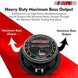 5Core 6.5 Inch Midrange Car Door Speaker 360W Subwoofer w Aluminum Bullet 4Ω Sub Woofer 1 PC