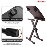 5 Core Keyboard Stand Piano Bench Combo Adjustable Key Board Stands 2" Padded Musician Chair Set