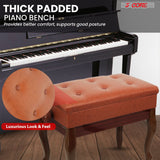 5 Core Piano Bench 3" Padded Cushioned Stool Wooden Heavy Duty Adjustable Musician Chair w Storage