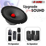 5Core 8 Inch Midrange Door Speaker 500W Subwoofer w Aluminum Bullet 8Ω Sub Woofer 1 PC