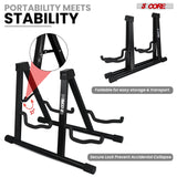 5 Core Double Guitar Stand A Frame Shape w Foam Arms Supports Acoustic Electric Bass Ukulele Banjo