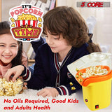 5Core popcorn popper for home use with sleek yellow finish