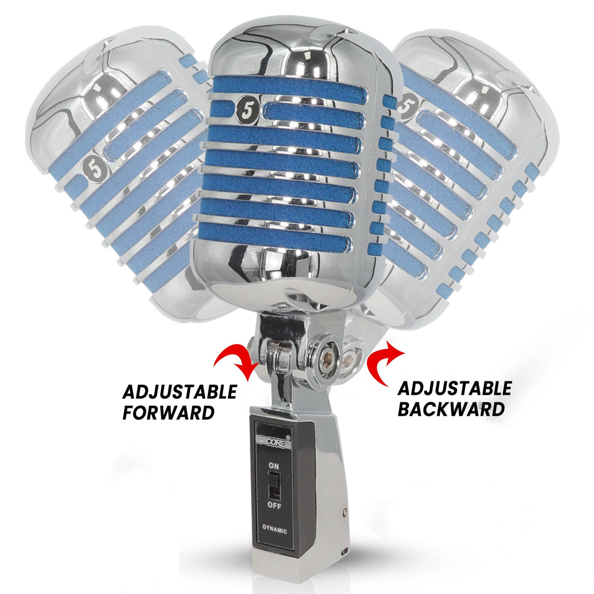5Core Vintage Microphone Classic Dynamic Professional XLR Studio Retro Style Mic BLUE