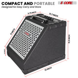 5 Core Electric Drum Amplifier 80W Professional Bluetooth Drumming Amp w 8” Speaker w 3 Band EQ