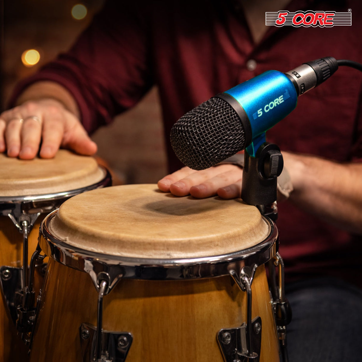 5 Core Conga Mic Snare Tom Set Professional XLR Cardioid Condenser Instrument Microphone Kit