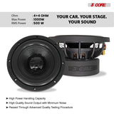 5Core 8 Inch Car Subwoofer Dual 4Ohm 1000W Component Sub Woofer Driver Aluminum Frame 8” Woofers