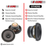 5 Core 8" Subwoofer 1000W Dual Cone Car Audio Sub Woofer 4 Ohm Deep Bass Replacement Loud Speaker