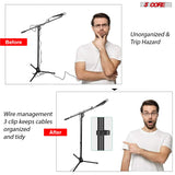 5 Core Microphone Stand Floor Height Adjustable w Extending Telescoping Boom Arm