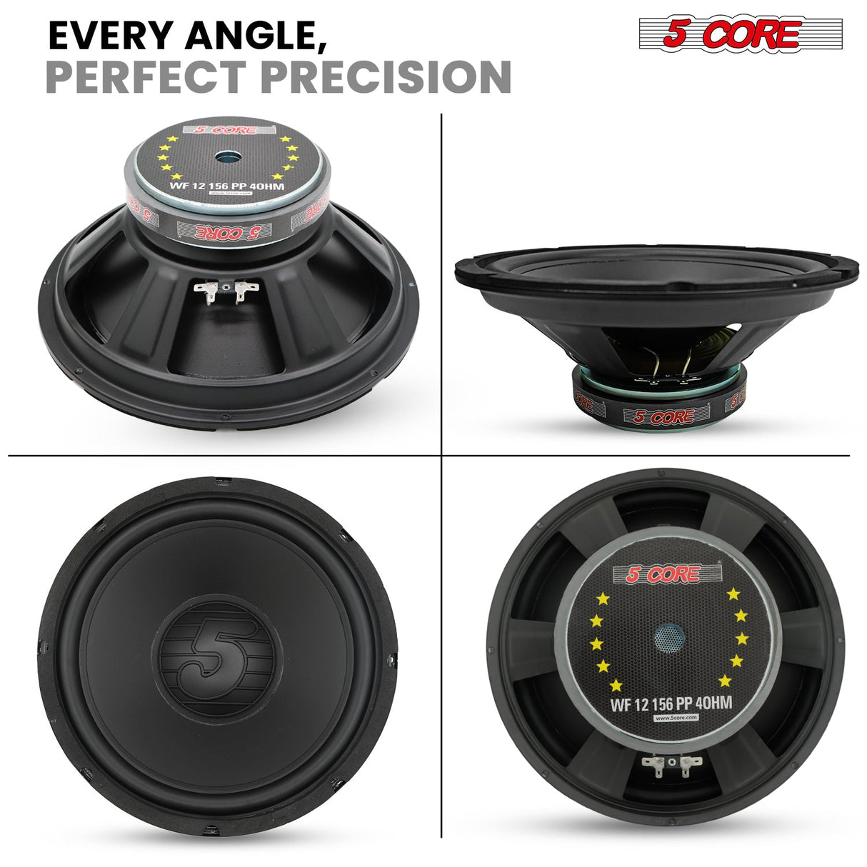 5 Core 12 Inch Woofer 400W Car Subwoofer 4Ohm Replacement Deep Sub w Poly Cone