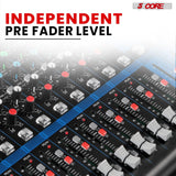 5 Core Audio Mixer 12 Channel DJ Soundboard USB Interface Bluetooth Mixing Console w 99 DSP Effect