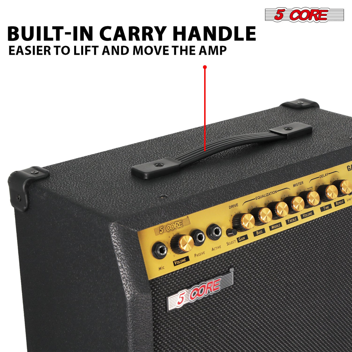 5 Core Guitar Amp 80 Watt  Electric Amplifier w Built in 10" Speaker Portable Mini Practice Amps