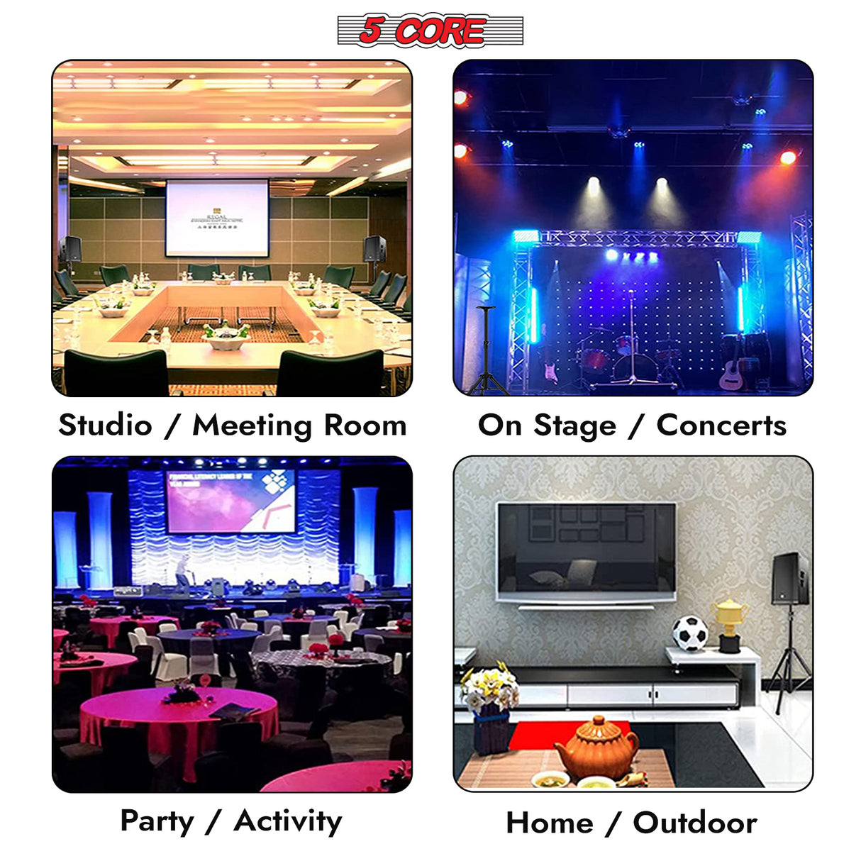 5 Core Speaker Stand Tripod Heavy Duty Adjustable 72" Universal Mount for PA DJ Studio w Bag