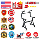 5Core Piano Keyboard Stand Z Style Heavy Duty 2 Tier Stands w Adjustable Arm Fits 54 61 88 Key Board