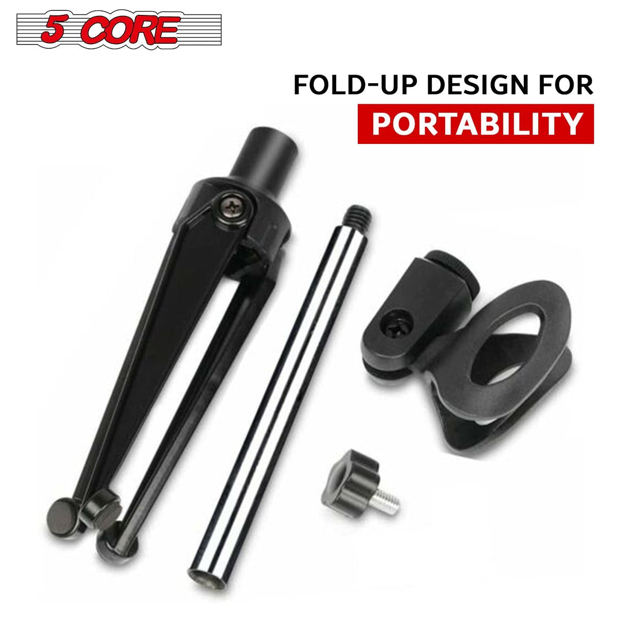 5Core Desktop Mic Stand Tripod Universal Desk Microphone Holder Table Top Stands