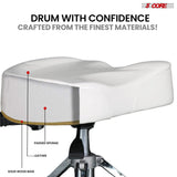 5 Core Drum Throne w Backrest 4" Padded Stool Adjustable 24.5" Drummer Chair w 441Lb Capacity