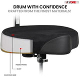 5 Core Drum Throne w Backrest 4" Padded Adjustable 26.5" Drummer Chair w Velvet Top 441Lb Capacity