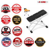 5 Core Guitar Foot Stool Metal  6-Level Adjustable Folding Leg Rest White