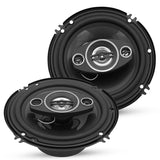 5Core Coaxial Car Door Speakers 6” 4Pcs 500W 4Ohm 2 Way Component Subwoofer Audio w Super Tweeter