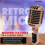 5 Core Retro Dynamic Vocal Iconic Microphone Vintage Style Classic Cardioid Unidirectional Mic