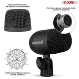 5 Core Drum Microphone Kit 7 Piece All Metal Drummer Instrument Mics Tom/Snare & Cymbals Set