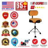 5 Core Drum Throne w Backrest 4" Padded Adjustable 26.5" Drummer Stool w Velvet Top 441Lb Capacity
