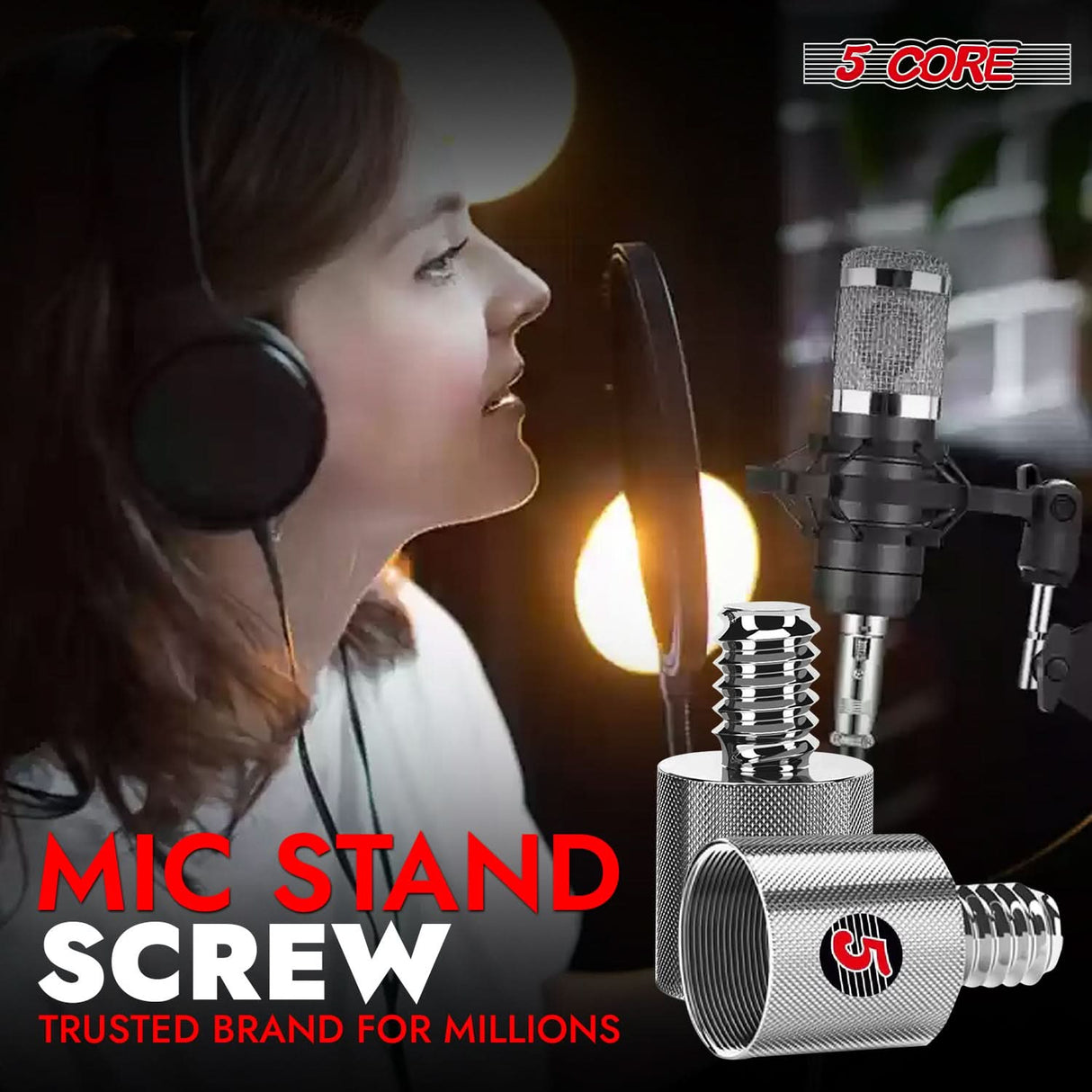 5 Core Mic Stand Adapter 12 Pieces 5/8 Female to 1/4 Inch Male Screw Thread Conversion Connector