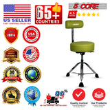 5 Core Drum Throne w Backrest 4" Padded Stool Airlift Adjustable 25.5" Drummer Chair 441Lb Capacity