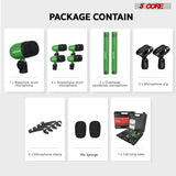 5 Core Drum Microphone Kit 7Pc All Metal Drummer Mics Tom/Snare & Cymbals Wired Instrument Drums Set