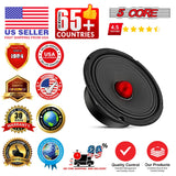 5 Core 6.5" Subwoofer Speaker Pair 360W Mid Range Car Audio Sub Woofer 4Ohm Bass Replacement Driver