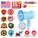 5Core Megaphone 15W Bull Horn Kids PA Speaker w 400 Yards Range Siren Lightweight Loud Mini Megafono