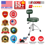 5 Core Drum Throne w Backrest 4" Padded Stool Adjustable 24.5" Drummer Chair w 441Lb Capacity