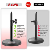 5 Core Mic Stand 2Pc 3 in 1 Desktop Microphone Stands Adjustable Table Microfono Holder w Phone Clamp