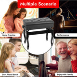 5 Core Piano Bench 3" Padded Cushioned Stool Wooden Heavy Duty Adjustable Musician Chair w Storage