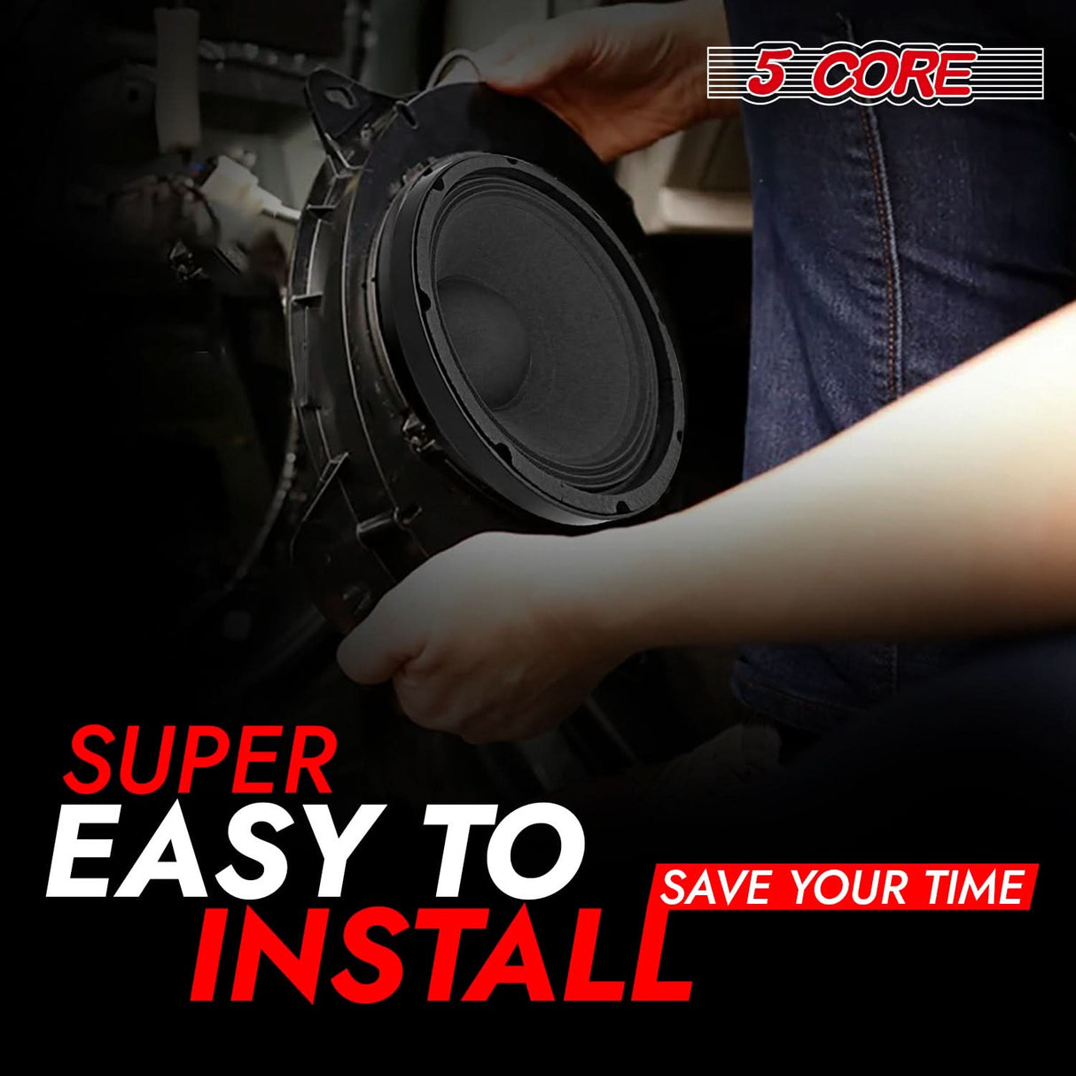 5 Core 10" Subwoofer Speaker 300W RMS Full Range Car Audio Sub Woofer 4 Ohm Bass Replacement Driver