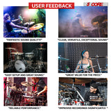 5 Core Drum Microphone Kit 7Pc All Metal Drummer Mics Tom/Snare & Cymbals Wired Instrument Drums Set