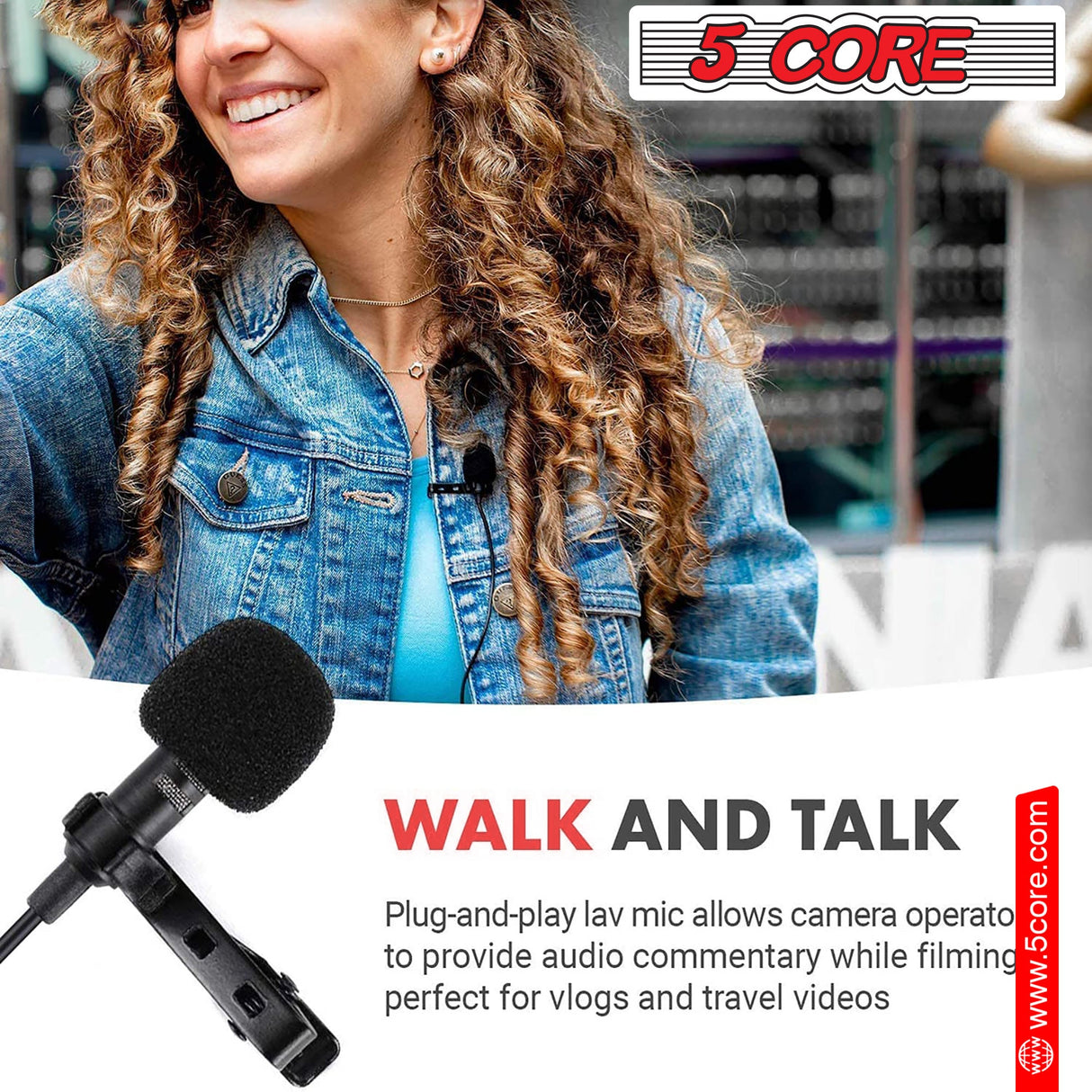 5Core Lavalier Microphone Professional Tiny Shirt Clip On Lapel Mic Mini Wearable Microfono