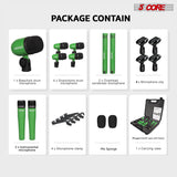 5 Core Drum Microphone Kit 9Pc All Metal Drummer Mics Tom/Snare & Cymbals Wired Instrument Drums Set