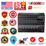 5 Core Audio Mixer 12 Channel DJ Soundboard USB Interface Bluetooth Mixing Console w 99 DSP Effect