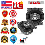 5Core Coaxial Door Car Speakers 4” Pair 250W 4Ohm 2 Way Component Subwoofer Audio w Super Tweeter
