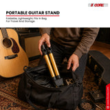 5 Core Guitar Stand Adjustable A Frame Shape w Rubber Pad Arms Supports Acoustic Electric Bass Gold