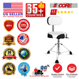 5 Core Drum Throne 4" Padded Seat w Backrest Airlift Adjustable Chair Ergonomic Drummer Stool
