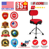 5 Core Drum Throne w Backrest 4" Padded Stool Airlift 25" Adjustable Drummer Stool 441Lb Capacity