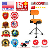 5 Core Drum Throne w Backrest 4" Padded Stool Airlift 25" Adjustable Drummer Stool 441Lb Capacity