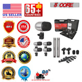 5 Core Drum Microphone Kit 7Pc All Metal Drummer Mics Tom/Snare & Cymbals Wired Instrument Drums Set