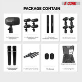 5 Core Drum Microphone Kit 9Pc All Metal Drummer Mics Tom/Snare & Cymbals Wired Instrument Drums Set