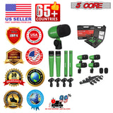 5 Core Drum Microphone Kit 9Pc All Metal Drummer Mics Tom/Snare & Cymbals Wired Instrument Drums Set