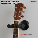 5Core Guitar Wall Mount Hanger Hook Metal Base Soft Padding Adjustable Rotatable Holder